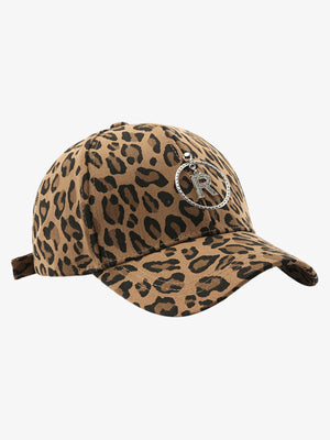 Retro Leopard Print Curved Baseball Cap 