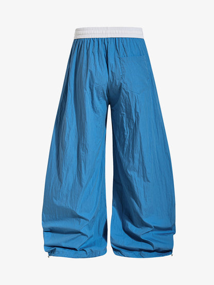 Lightweight Blue Windbreaker Pants – Packable Water-Resistant Utility Fit