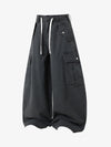 Curved-Hem Baggy Cargo Pants 