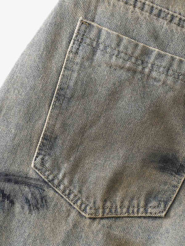 Dirty Wash Spray Dyed Barrel Jeans 