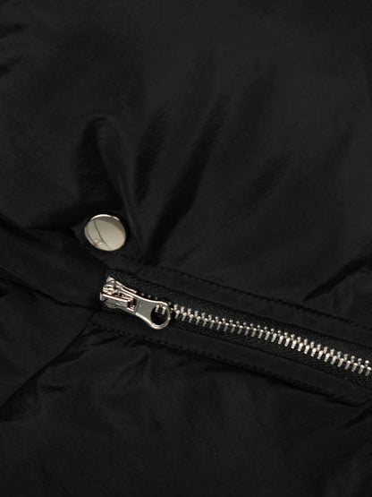 Vintage Asymmetric Zip High-Neck Puffer Jacket 