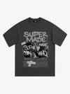 Streetwear Graffiti Character Collage Graphic T-Shirt 