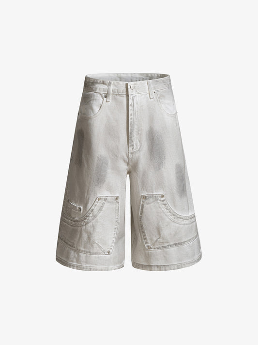 Jeans-Shorts mit Mud-Washed Pocket