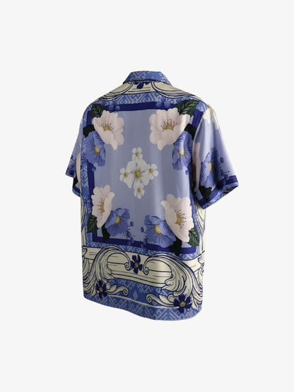 Vintage Baroque Floral Camp Collar Boxy Shirt 