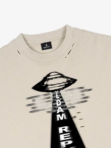 UFO Graphic Crop Tee