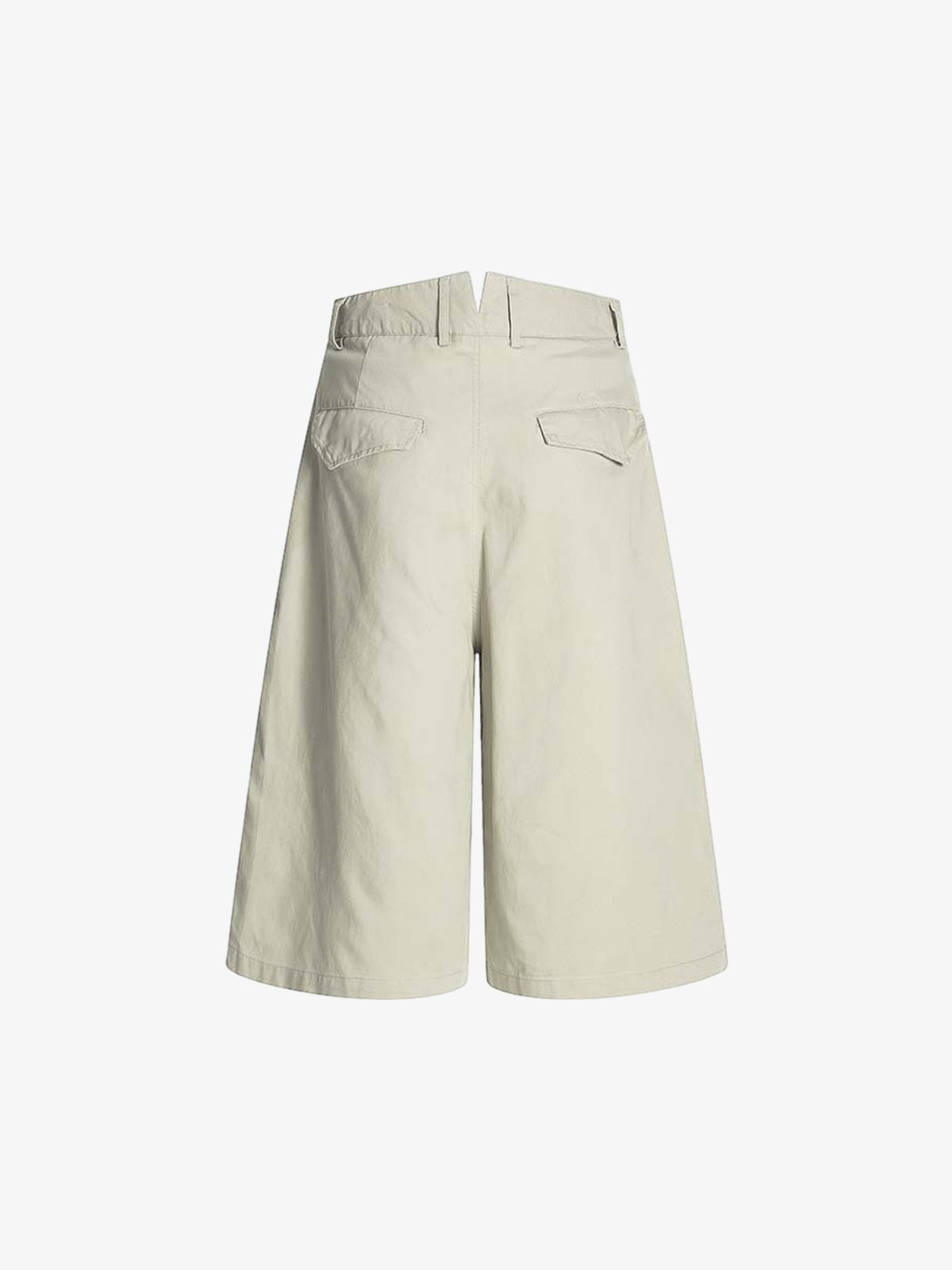 Cotton Pleated Wide Leg Jorts 
