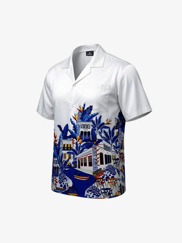 Vintage Seascape Cuban Collar Shirt