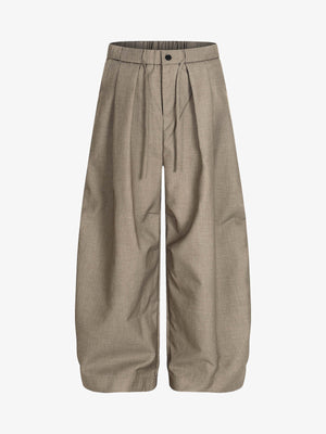 Pleated Drawstring Scimitar Track Pants 