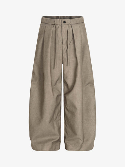 Pleated Drawstring Scimitar Track Pants 