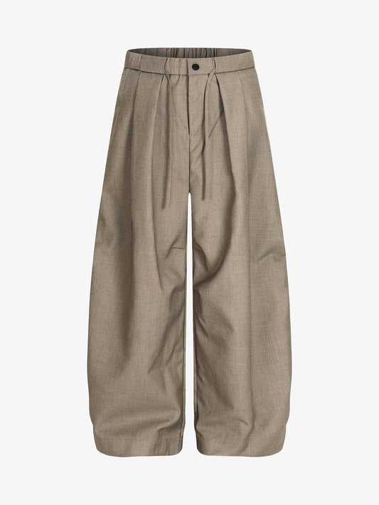 Pleated Drawstring Scimitar Track Pants 