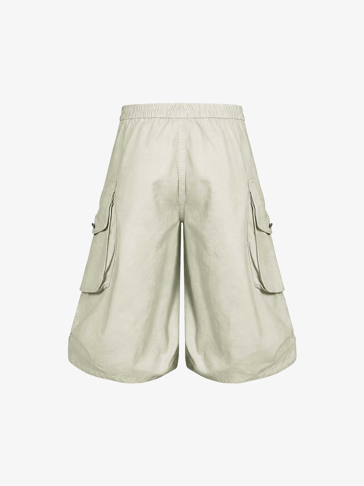 Military Cargo Wide-Leg Shorts – Multi-Button Utility Design