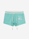 Sportliche Shorts aus Frottee mit Hibiskusmuster