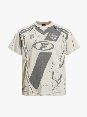 Supermade Trompe L'oeil Halftone Jersey Graphic T-Shirt 