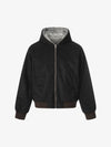 Retro Reversible Fleece Lined Zip-up Hooded Jacket 
