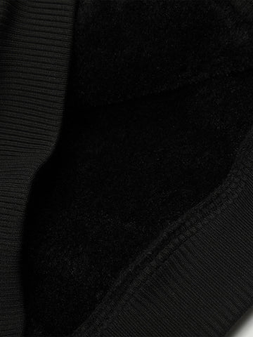 Vintage Leather Badge Fleece-lined Hooded Zip Bomber Jacket - 2547 