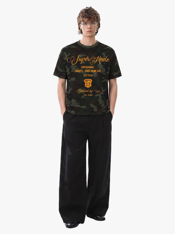 Camouflage Script Logo Graphic T-Shirt 