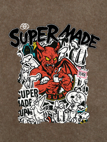 Street Devil Collage Pattern T-shirt 