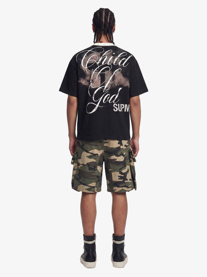 Camouflage Cotton Cargo Multi Pocket Jorts 