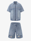 Ripped Denim Distressed Suit - 2460 