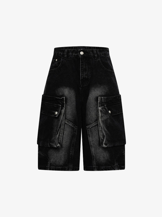 Cargo-Jeansshorts mit mehreren Taschen
