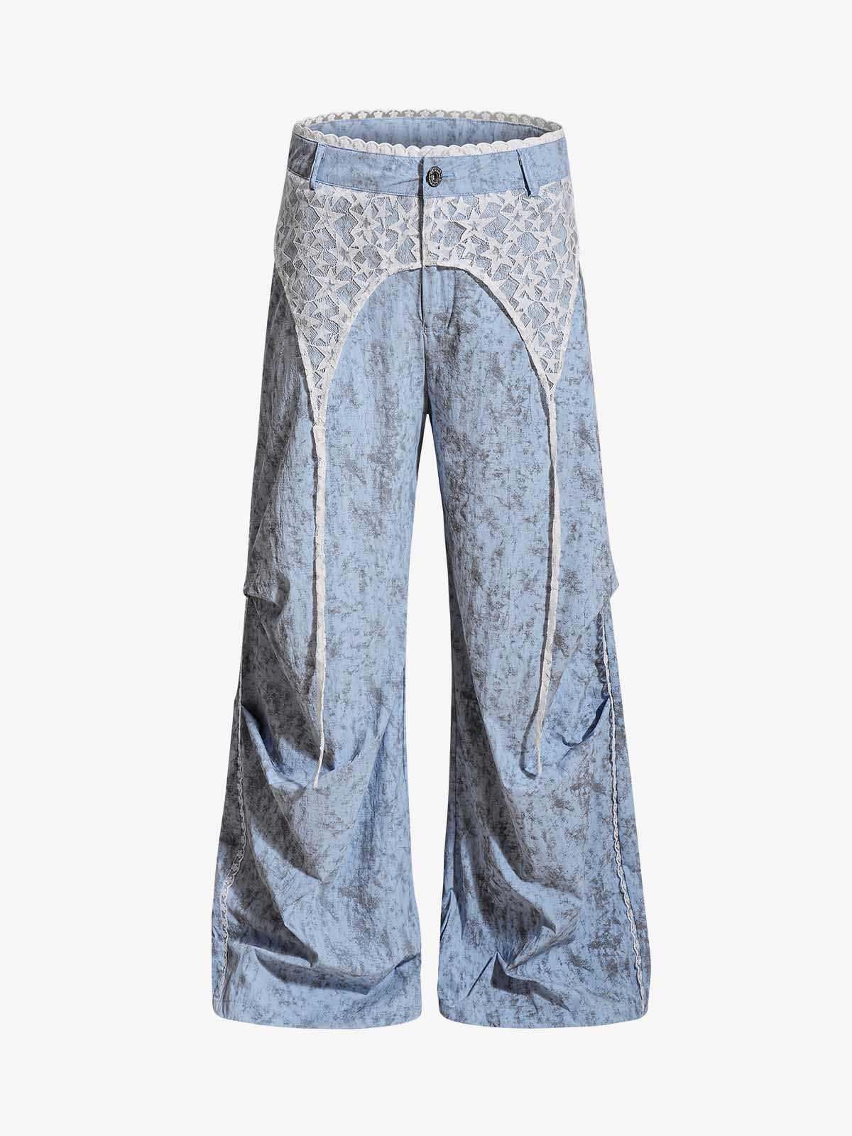 Star Lace Patchwork Casual Pants 