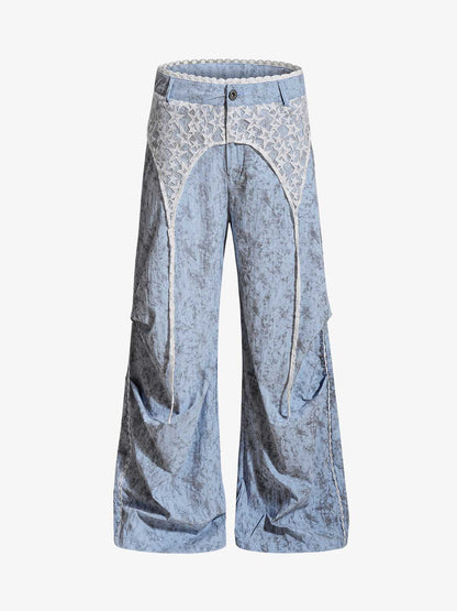 Star Lace Patchwork Casual Pants 