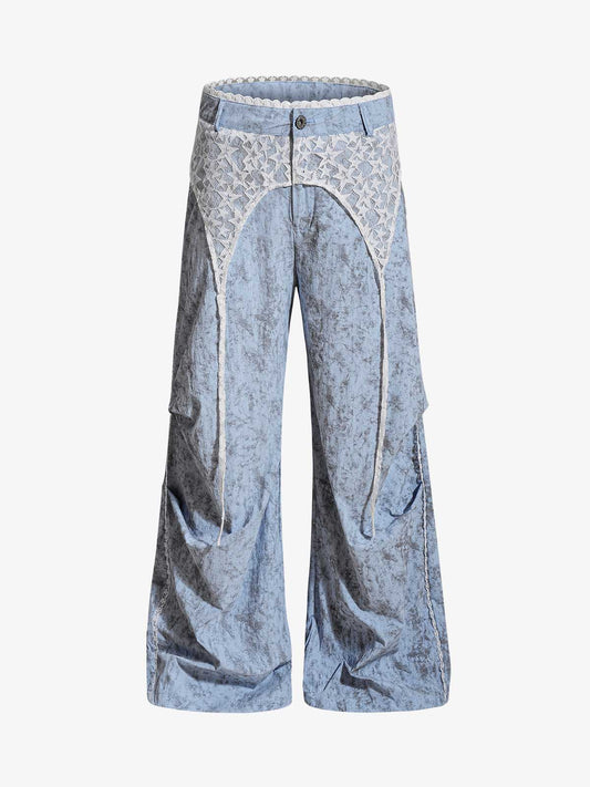 Freizeithose mit Sternen-Spitzen-Patchwork