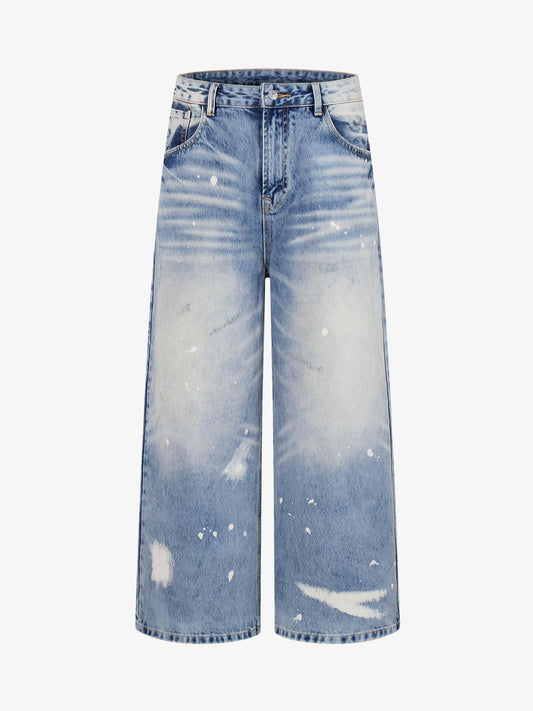 Washed Splatter-Paint Jeans 