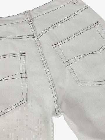 Retro Utility Dirty Wash Whisker Detail Flare Jeans 