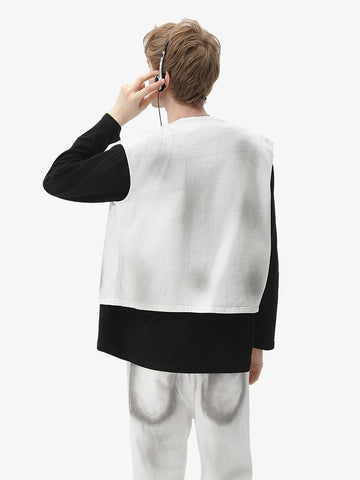 Stylish Gray Vest with Reflective Details 