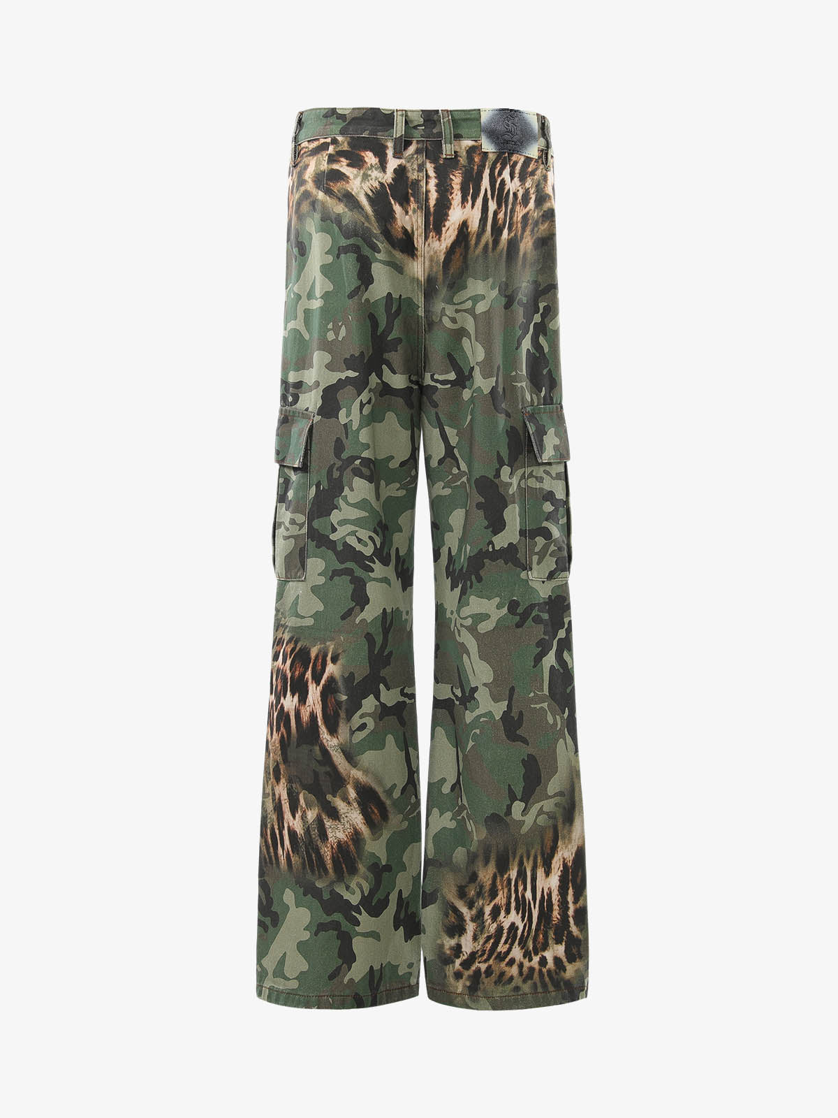 Camouflage-Leoparden-Patchwork-Cargohose