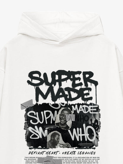 Trendy Retro Graffiti Character Hoodie 