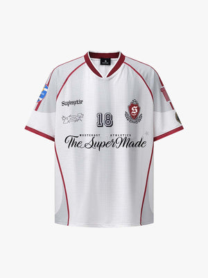 Striped Mesh Soccer Jersey