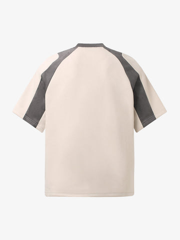 Suede-Touch Embroidered Sport Color-Block T-Shirt 