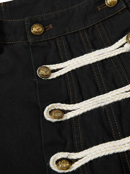 Military Button Baggy Cargo Pants – Napoleon Style Utility Streetwear