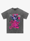 Street Pink Lucky Angel Graphic Design T-Shirt 