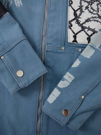 Supermade Multi-Element Appliqué Patchwork Denim Suit - 2593 
