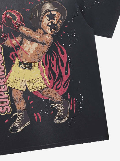 Boxing Graphic Oversized Tee