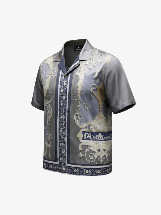 Barockes Meer Satin Kubanisches Hemd
