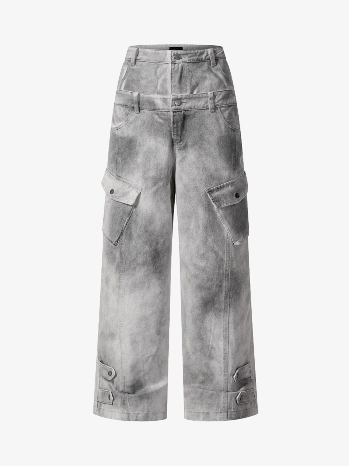 Vintage Cargo-Jeans mit doppeltem Bund