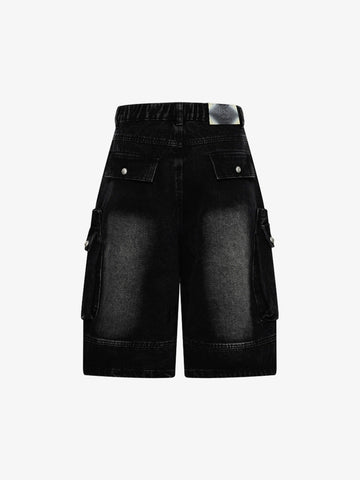 Cargo-Jeansshorts mit mehreren Taschen