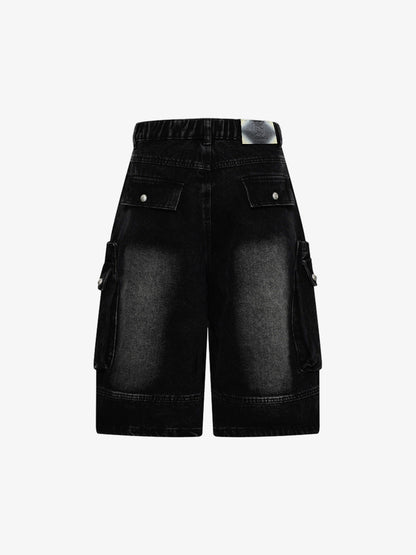 Cargo-Jeansshorts mit mehreren Taschen