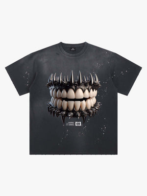 Spiked Teeth Graphic T-Shirt 
