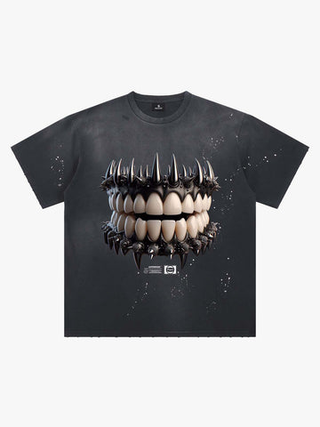 Spiked Teeth Graphic T-Shirt 