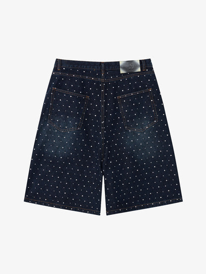 Pearl Embroidered Denim Shorts