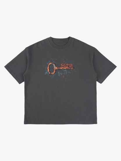 Supermade Rusty Metal Key Print T-Shirt 