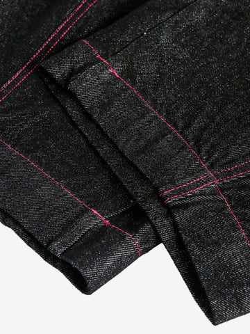 Street Culottes Red Stitching Barrel Jeans 
