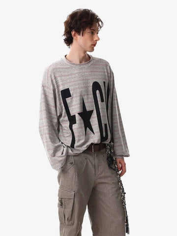 Graphic Letter Star Print Long Sleeve T-Shirt 