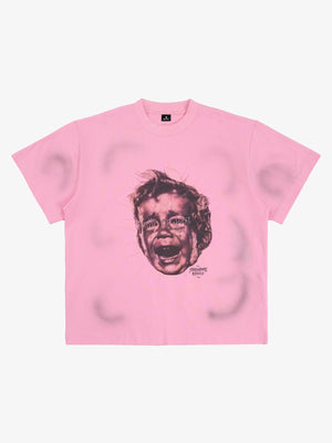 Street Retro Fun Portrait Print T-shirt - 2598 