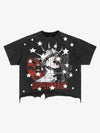 Supernatural Crop-T-Shirt im Used-Look